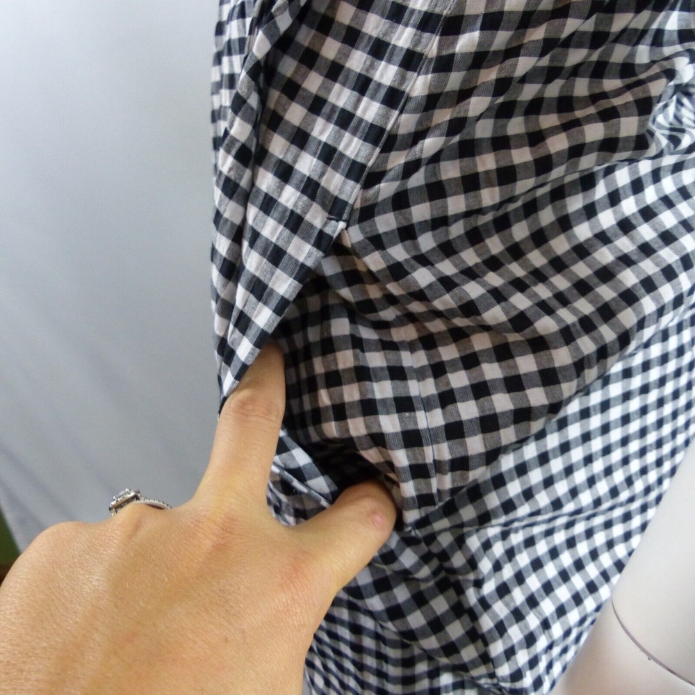 TOPSHOP 9-9 Gingham Tulip Minidress In Monochrome SIZE US 2 BLACK WHITE - Picture 5 of 9